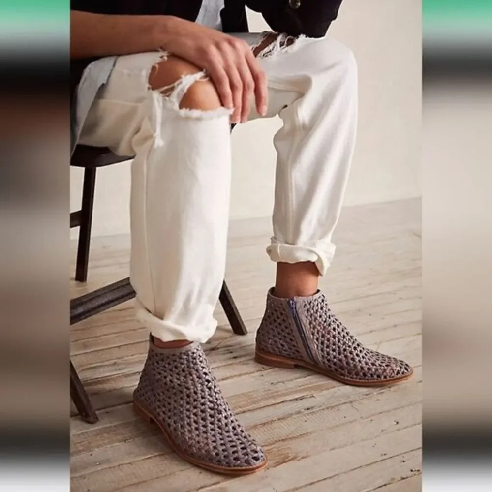FREE People Cayne Woven Shoeboot in Pale Orchid